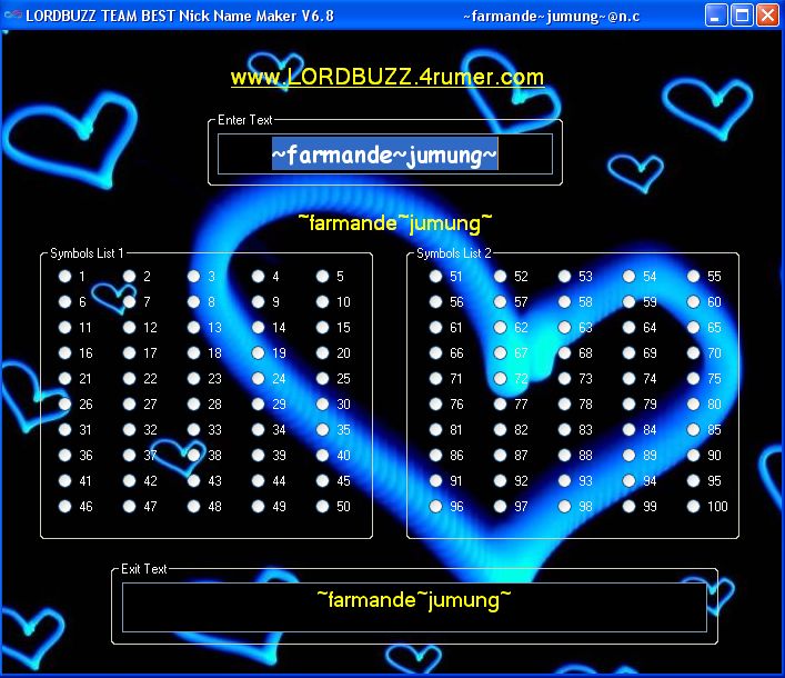 LORDBUZZ TEAM Nick Name Maker V6.8 1